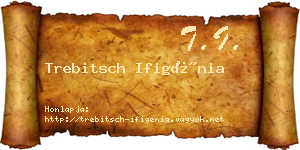 Trebitsch Ifigénia névjegykártya